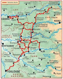 carte GR46 Conques Toulouse 
